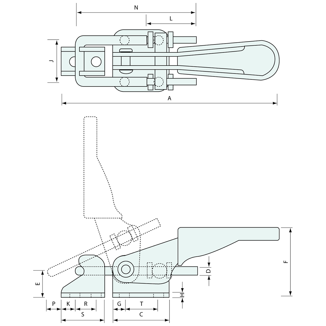 Hold Down Latch Stainless Steel 150mm